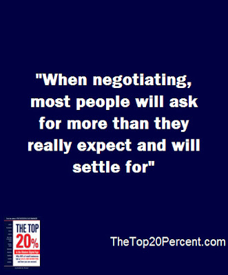 When negotiating, most people will ask for more than they expect and will settle for