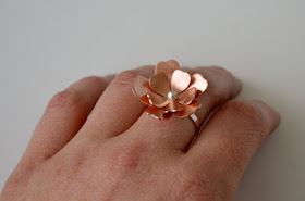 seventh anniversary copper jewelry flower ring