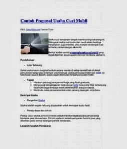 Contoh Peluang Usaha Cuci Motor Proposal Usaha  Review Ebooks