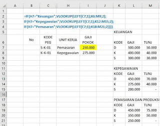 Menggabungkan vlookup dengan multiple if