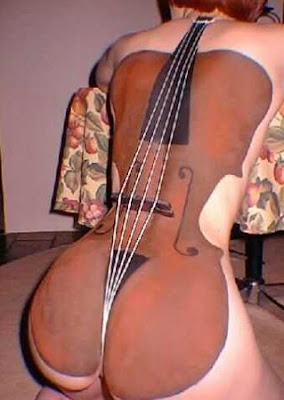 Nice Ass For Guitar In Body Painting Art