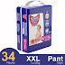 Best Thai Pant System Baby Diapers (XXL Size) (14-25 kg) (34pcs)