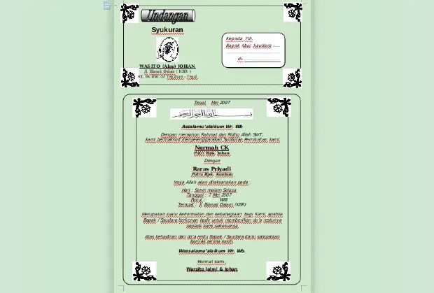 Undangan Syukuran Desain Sederhana