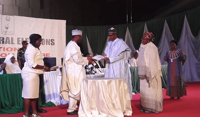  Photos: Buhari, Osinbajo Get Certificate Of Return 