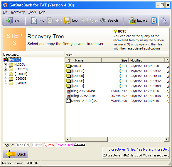 Recovery Data Terformat