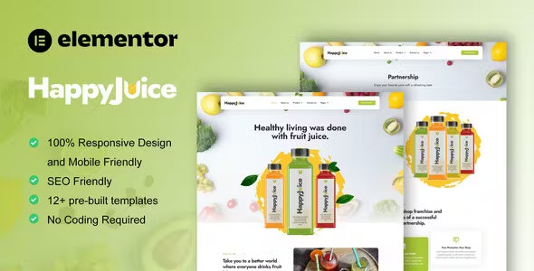 Best Juice & Fresh Drink Elementor Pro Template Kit