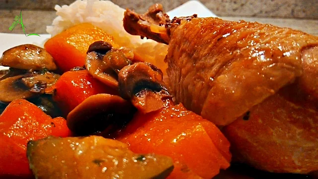 Assiette gourmande de poulet à la mangue du "Pico do Fogo" 