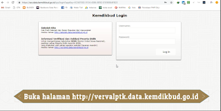 Buka Verval PTK http://vervalptk.data.kemdikbud.go.id