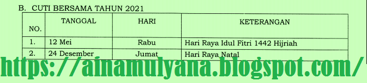 SKB Tiga Menteri Tentang Pengurangan Cuti Bersama Tahun  SKB TIGA MENTERI TENTANG PENGURANGAN CUTI BERSAMA TAHUN 2021