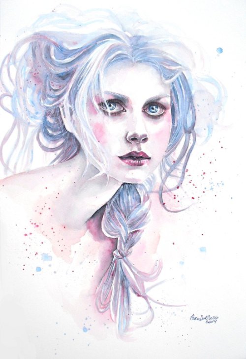 Erica Dal Maso deviantart pinturas aquarelas mulheres singelas coloridas