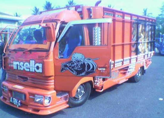 Canter modif sakera - bak truk orange