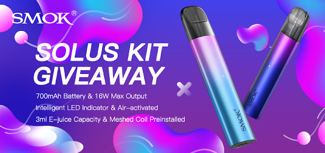 Join our Giveaway and win a SMOK Solus Pod Kit here