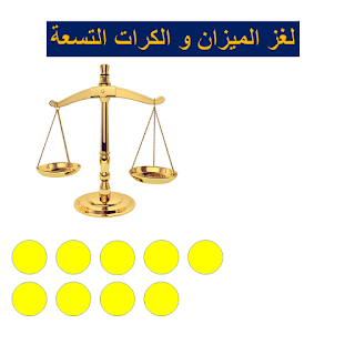 الغاز ذكاء 2016 لغز الميزان و الكرات التسعة 