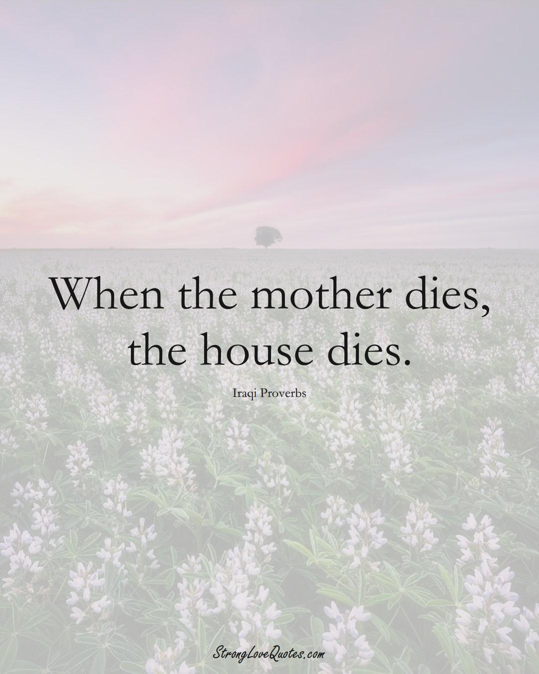 When the mother dies, the house dies. (Iraqi Sayings);  #MiddleEasternSayings