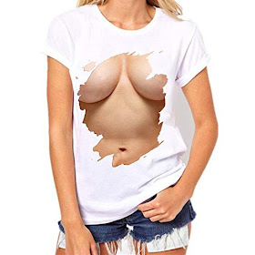 Camiseta, tshirt, escote, fake, boobs, tetas, tetona, 