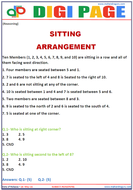 Digi Page -Seating Arrangement