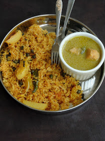 Hara Channa Aloo Biriyani, Potato & Green Chickpeas Briyani