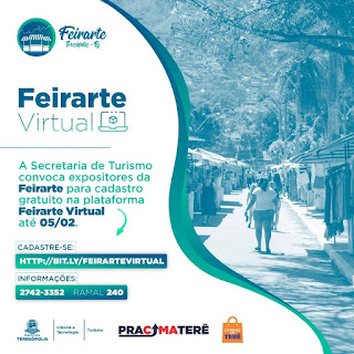 ‘Feirarte Virtual’: Secretaria de Turismo convoca expositores para se cadastrar em plataforma gratuita