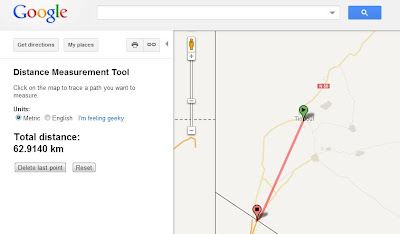 Tindouf and the refugee camps are well within the 100km danger zone. Eeek!