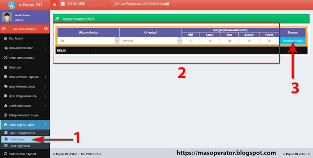 Proses Cetak Rapor Di Aplikasi E-Rapor SD V.1.0 Final