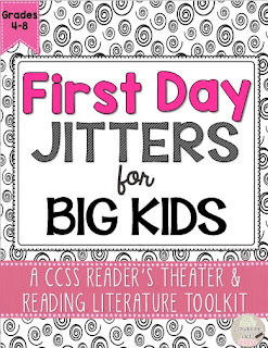 https://www.teacherspayteachers.com/Product/First-Day-Jitters-Readers-Theater-and-Reading-Literature-Toolkit-for-Grades-4-8-1916518