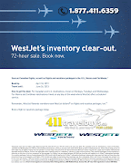 WestJet's Inventory ClearOut! 72hour sale. Book now. ENDS TOMORROW! (wjv hr)