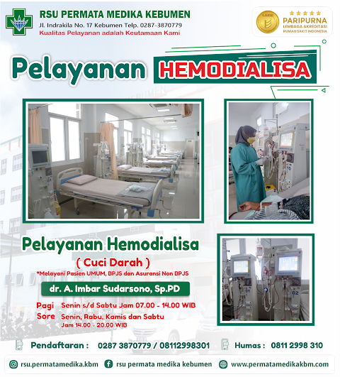 Ruang Hemodialisa RSU Permata Medika Kebumen