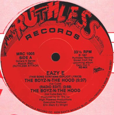 ... millions to hold this sac: Records: Eazy-E "The Boyz-N-The Hood&quot...