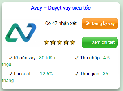 Avay - Duyệt vay siêu tốc