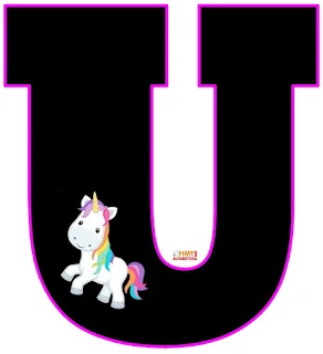 Alfabeto Negro con Unicornio.