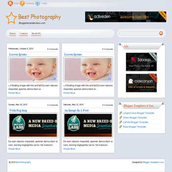 free best photography blogger template for photo and gallery blogs