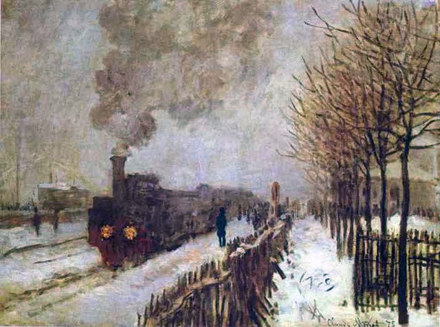 Tableau Impressionniste : Â« Le Train dans la Neige Â» de Claude MONET