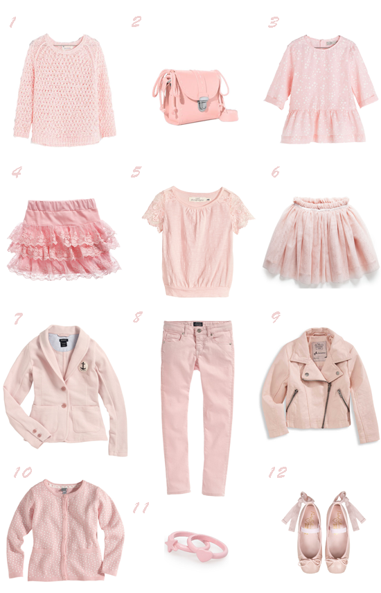 Selección moda niña rosa empolvado primavera 2014
