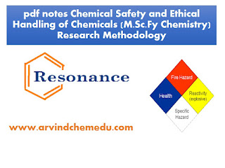 online pdf notes Chemical Safety and Ethical Handling of Chemicals (M.Sc.Fy Chemistry) Research Methodology