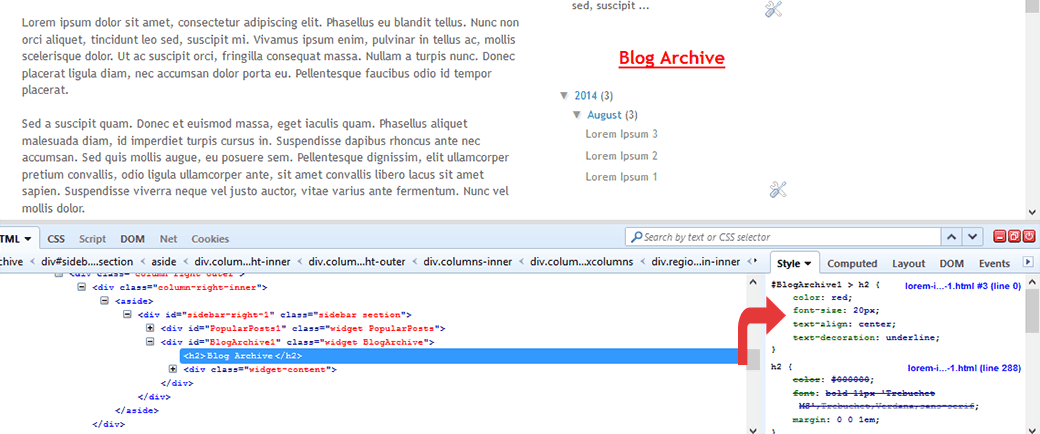How Firebug Helps You Design Your Blogger Blog 5 modify blogger css with firebug