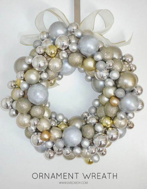 How to make your own Christmas ornament wreath for less than $10! LOVE this!