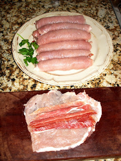 Flamenquines de cerdo enrollados con el relleno de jamón.-(c)J.Portero