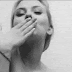 Scarlett Johansson Black and White Lips