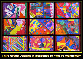 photo of: Third Grade Designs in Response to "You're Wonderful" Picture Book