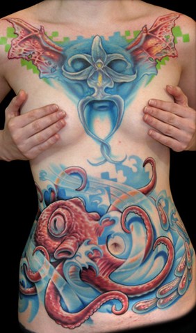 colour tattoo on white people