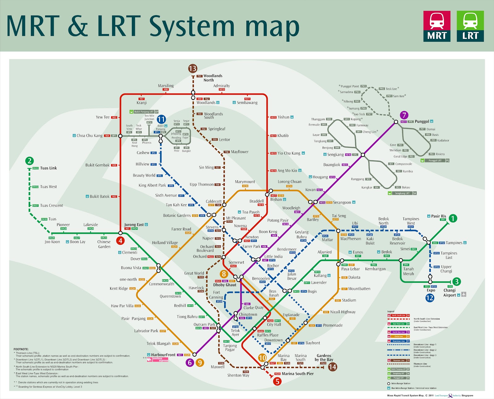 Singapore's Land Transport: MRT map by 2021... with ...