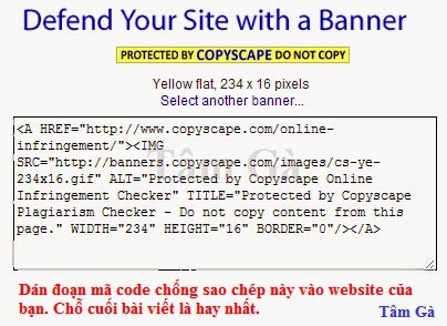 Defend your website with a banner copyscape