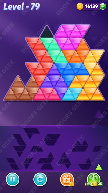 Block! Triangle Puzzle 12 Mania Level 79 Solution, Cheats, Walkthrough for Android, iPhone, iPad and iPod