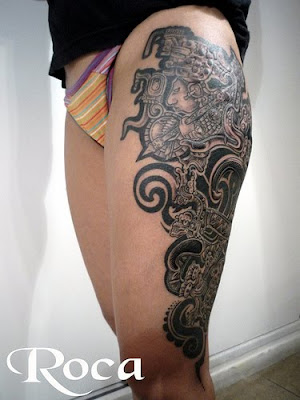 thigh tattoos tribales