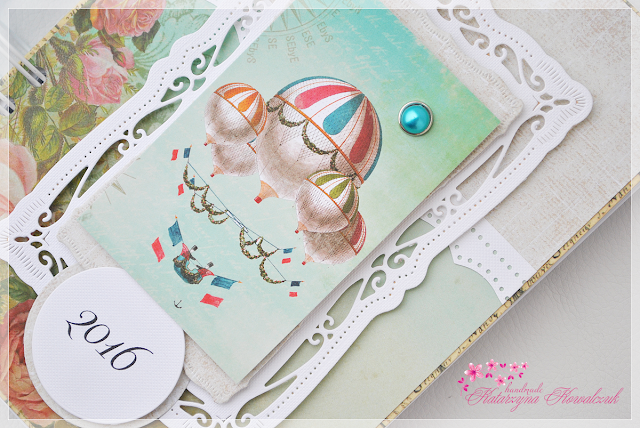 kalendarz z balonem na 2016 rok scrapbooking