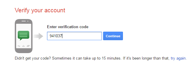 gmail phone number verification