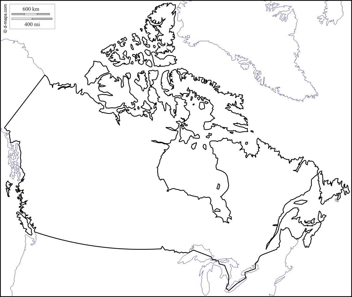 Blank Us And Canada Map