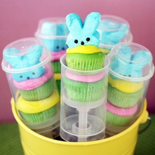 easter cupcakes with peeps. easter cupcakes peeps.