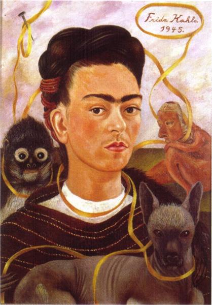 Self Portrait With Small Monkey, Frida Kahlo, 1945
