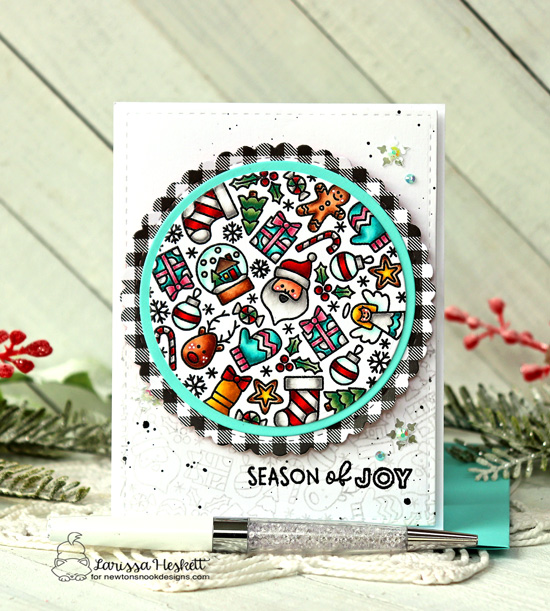 Christmas Card by Larissa Heskett | Christmas Roundabout Stamp Set and Circle Frames Die Set by Newton's Nook Designs